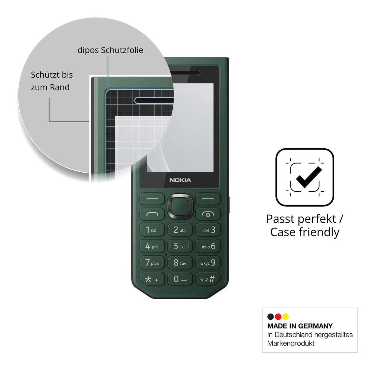 Schutzglasfolie mit optimaler Passform, zur Verwendung mit Hüllen geeignet