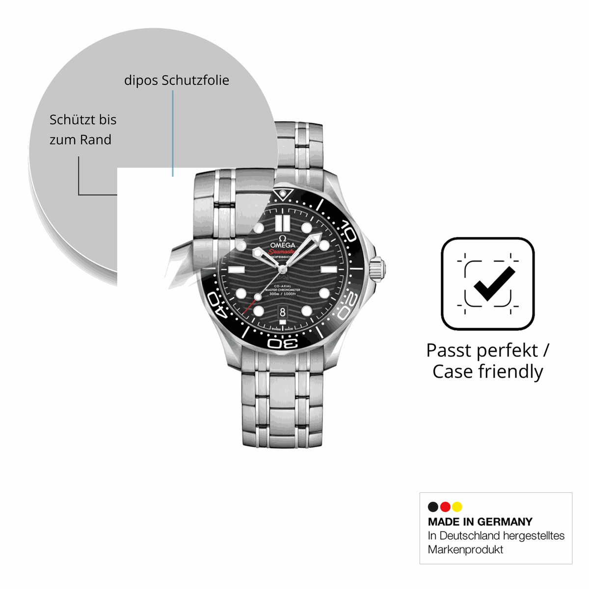 Schutzglasfolie mit optimaler Passform, zur Verwendung mit H�llen geeignet