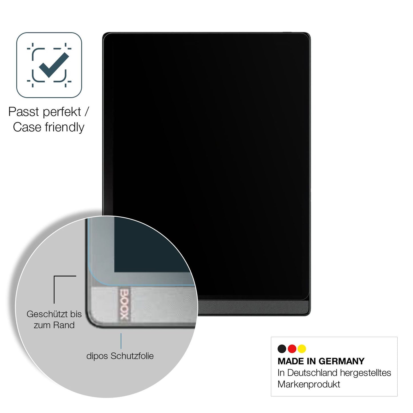 Schutzglasfolie mit optimaler Passform, zur Verwendung mit Hüllen geeignet