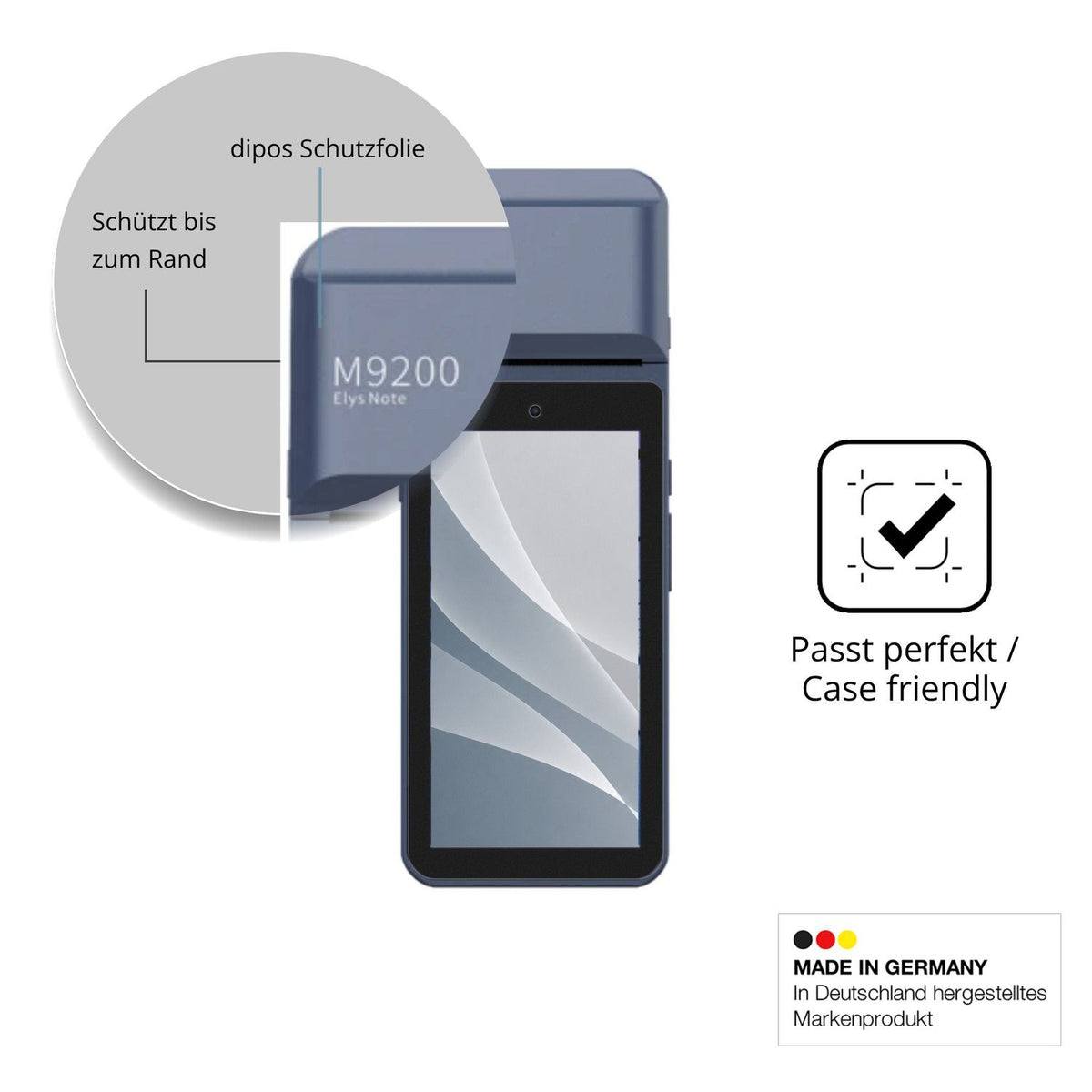 Schutzglasfolie mit optimaler Passform, zur Verwendung mit Hüllen geeignet