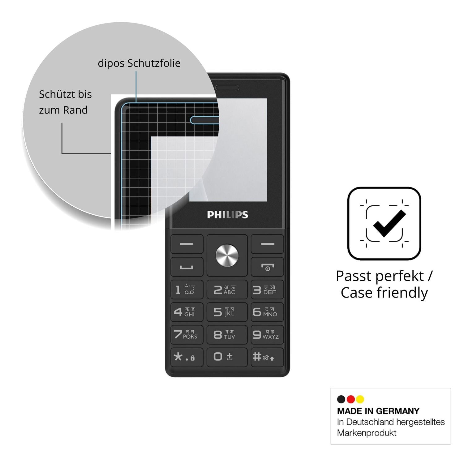 Schutzglasfolie mit optimaler Passform, zur Verwendung mit Hüllen geeignet