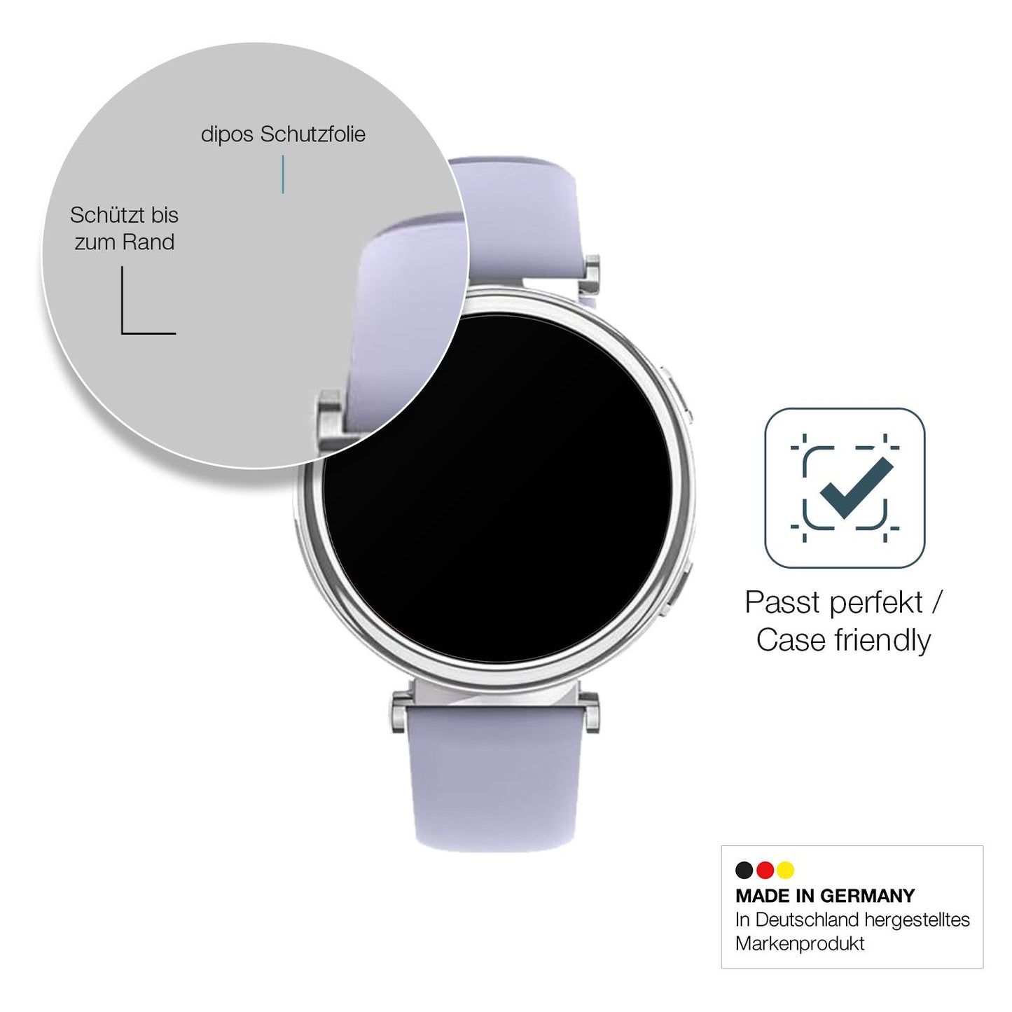 Schutzglasfolie mit optimaler Passform, zur Verwendung mit Hüllen geeignet