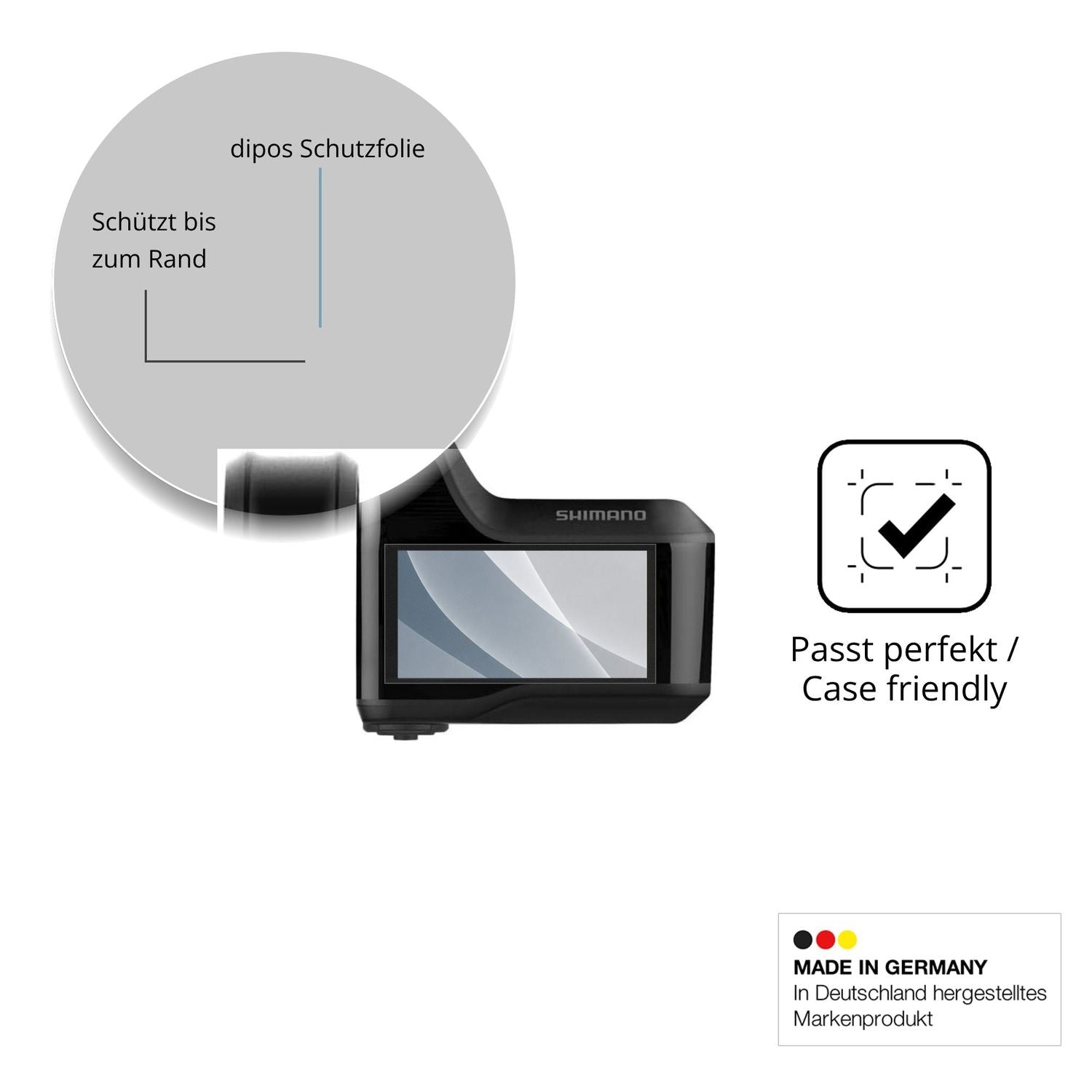 Schutzglasfolie mit optimaler Passform, zur Verwendung mit Hüllen geeignet