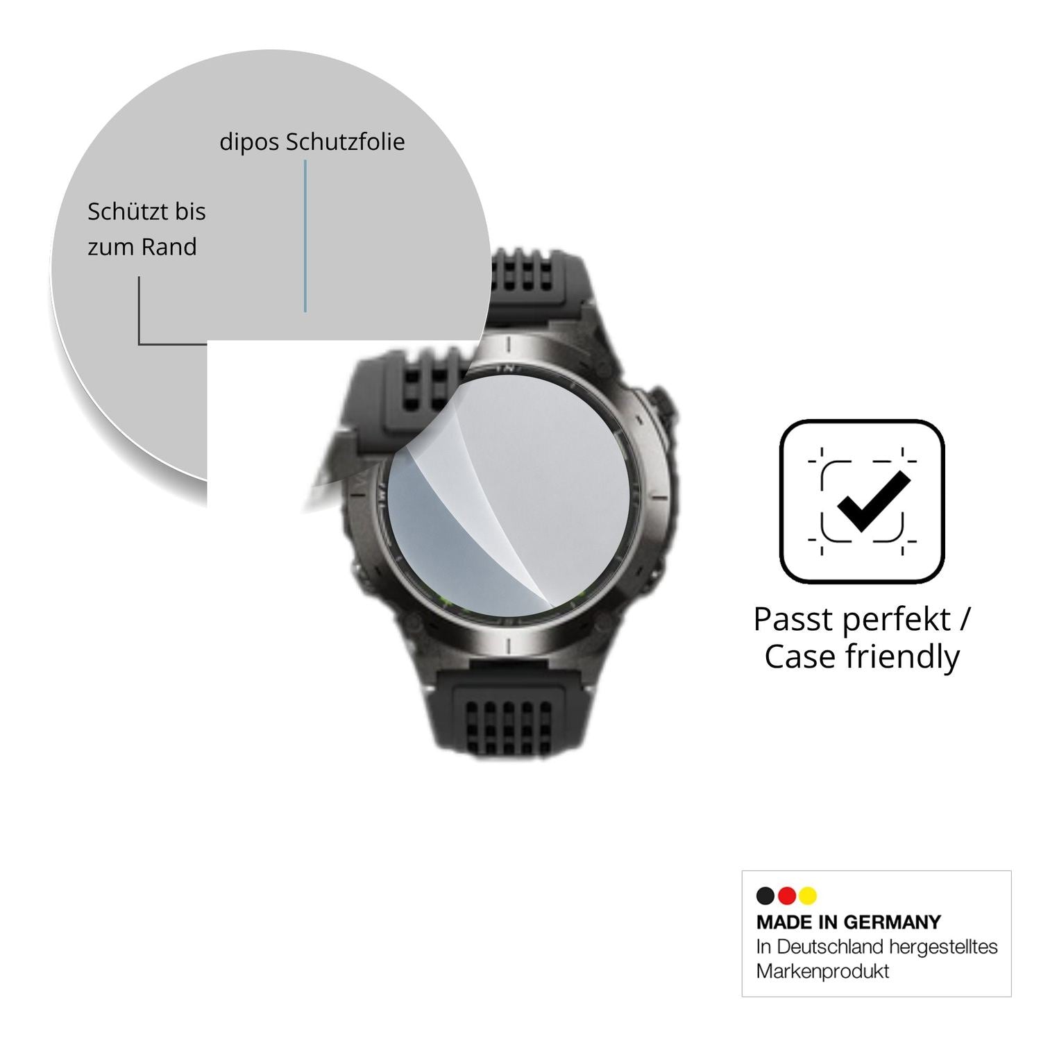 Schutzglasfolie mit optimaler Passform, zur Verwendung mit Hüllen geeignet