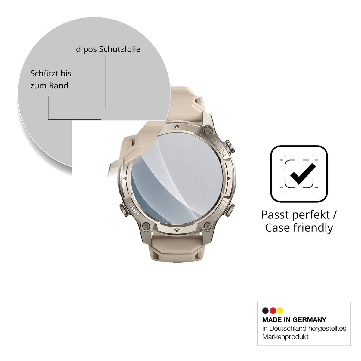 Schutzglasfolie mit optimaler Passform, zur Verwendung mit Hüllen geeignet