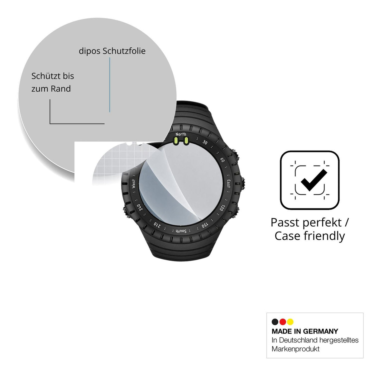 Schutzglasfolie mit optimaler Passform, zur Verwendung mit Hüllen geeignet