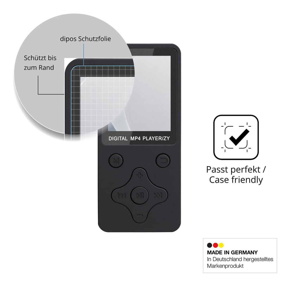Schutzglasfolie mit optimaler Passform, zur Verwendung mit Hüllen geeignet