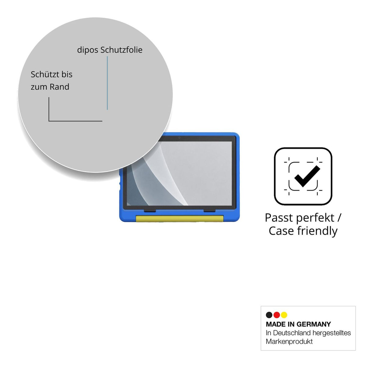 Schutzglasfolie mit optimaler Passform, zur Verwendung mit Hüllen geeignet