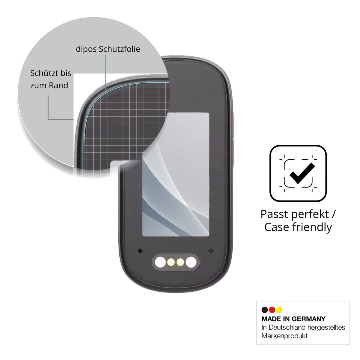 Schutzglasfolie mit optimaler Passform, zur Verwendung mit Hüllen geeignet