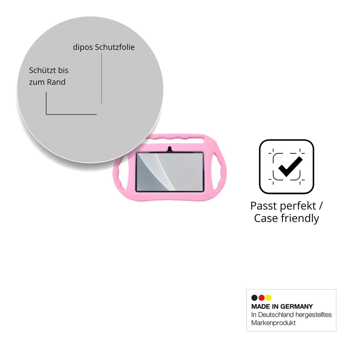 Schutzglasfolie mit optimaler Passform, zur Verwendung mit Hüllen geeignet