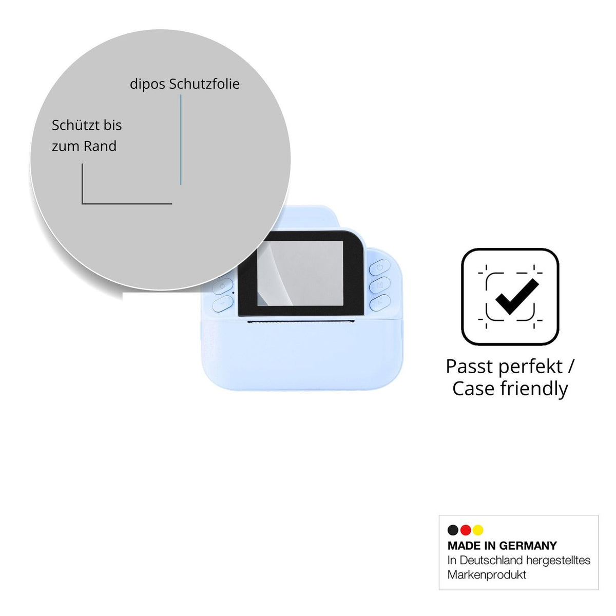 Schutzglasfolie mit optimaler Passform, zur Verwendung mit Hüllen geeignet