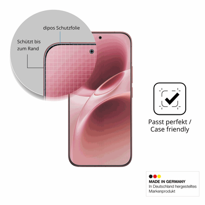 Schutzglasfolie mit optimaler Passform, zur Verwendung mit Hüllen geeignet