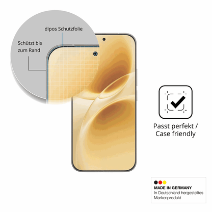 Schutzglasfolie mit optimaler Passform, zur Verwendung mit Hüllen geeignet