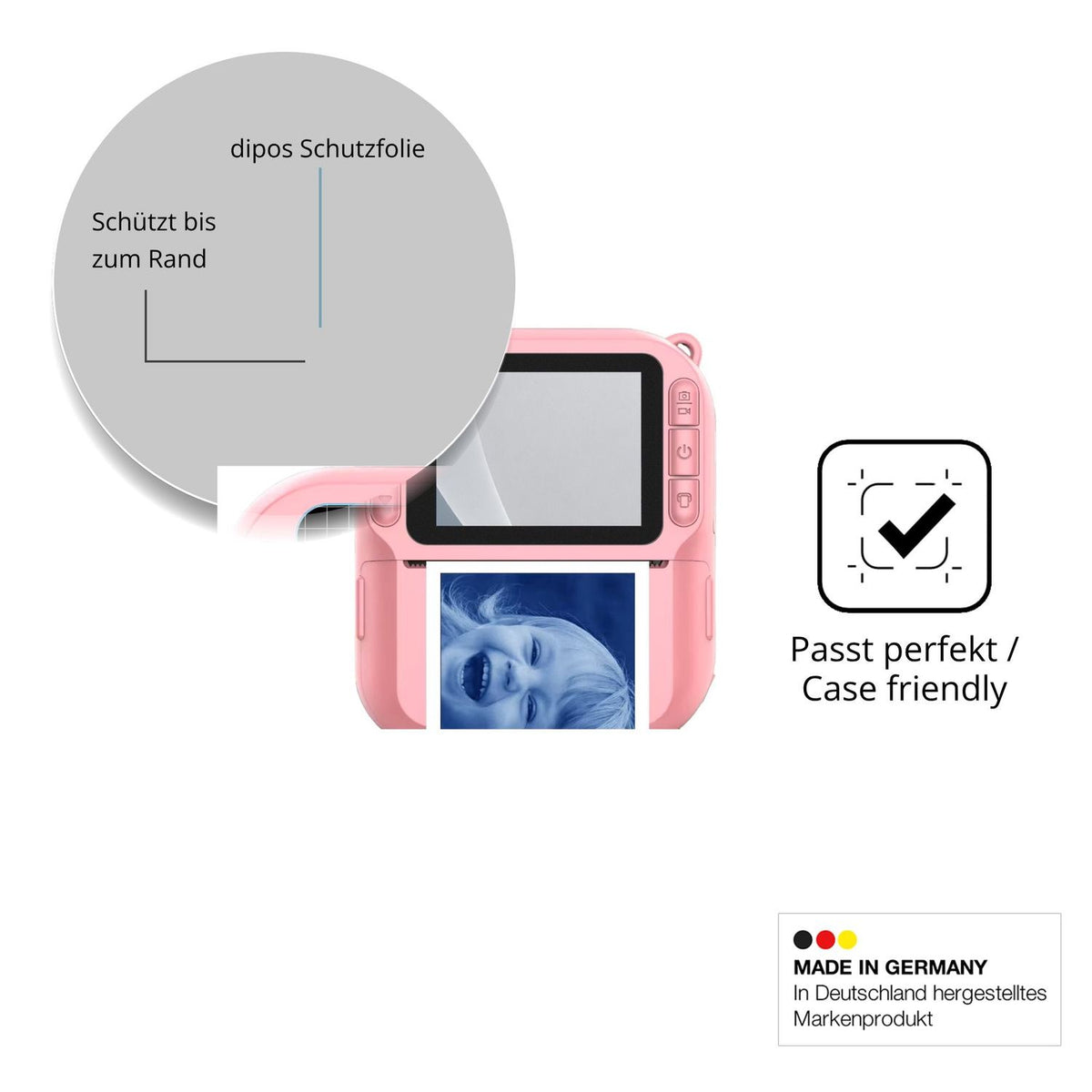 Schutzglasfolie mit optimaler Passform, zur Verwendung mit Hüllen geeignet
