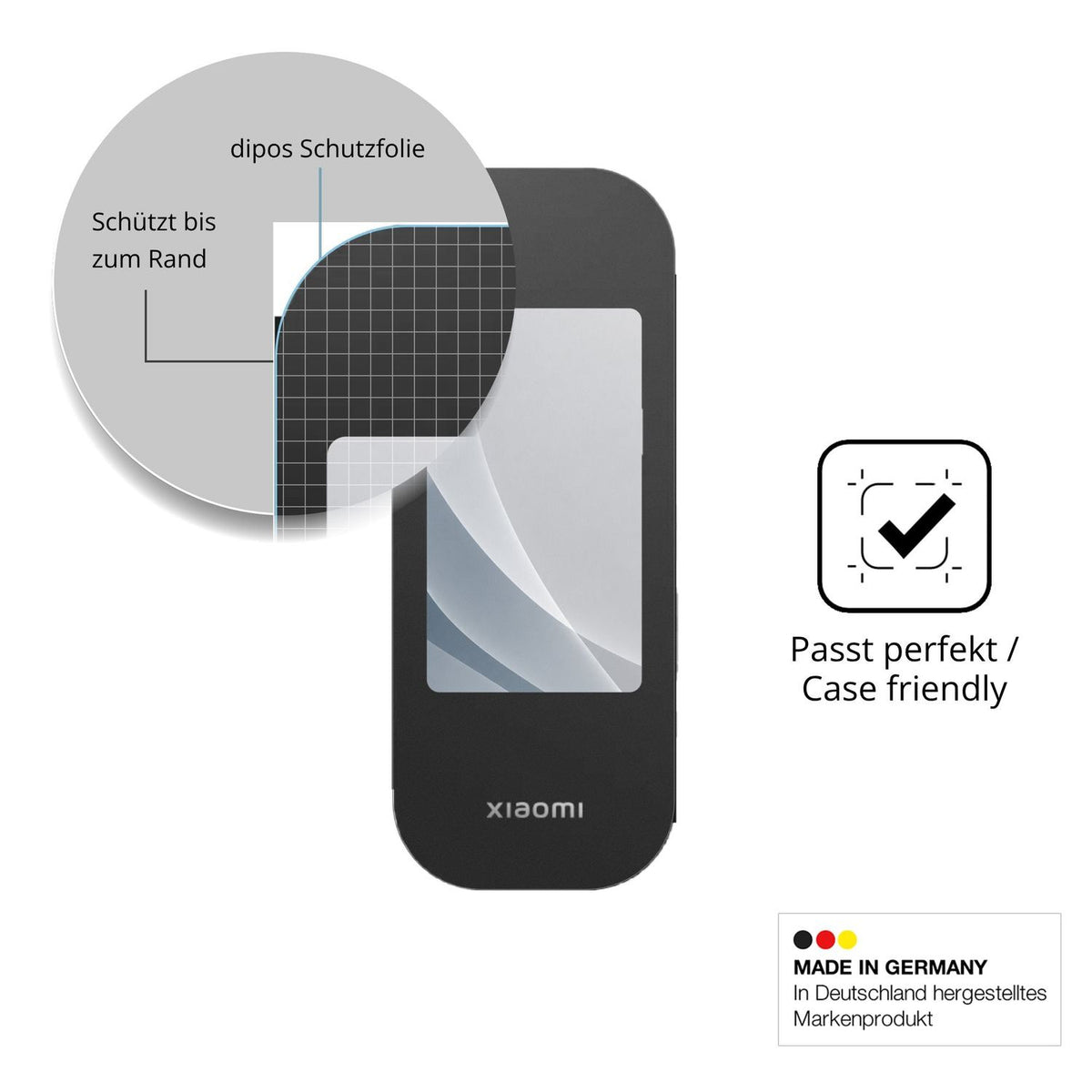 Schutzglasfolie mit optimaler Passform, zur Verwendung mit Hüllen geeignet