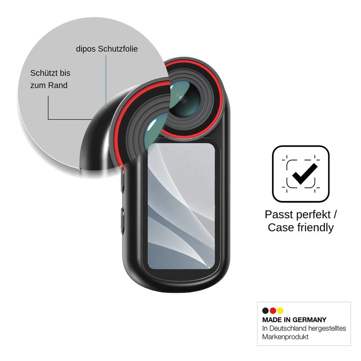 2x 9H Schutzfolie matt für Yonvim Mini Body Cam 4K Panzerfolie