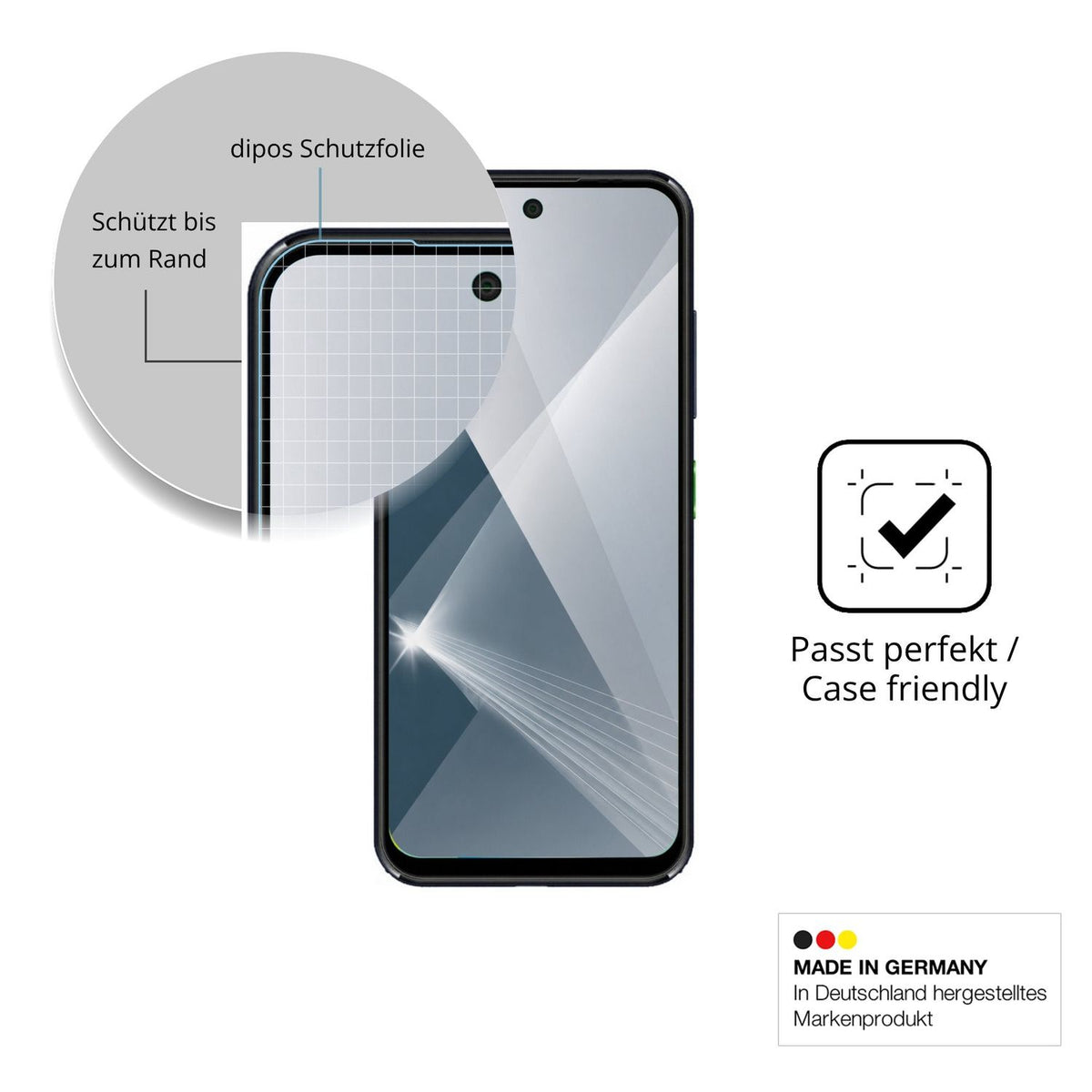 Besonders flexibler Displayschutz mit Anti-Shock-Schicht im Materialmix