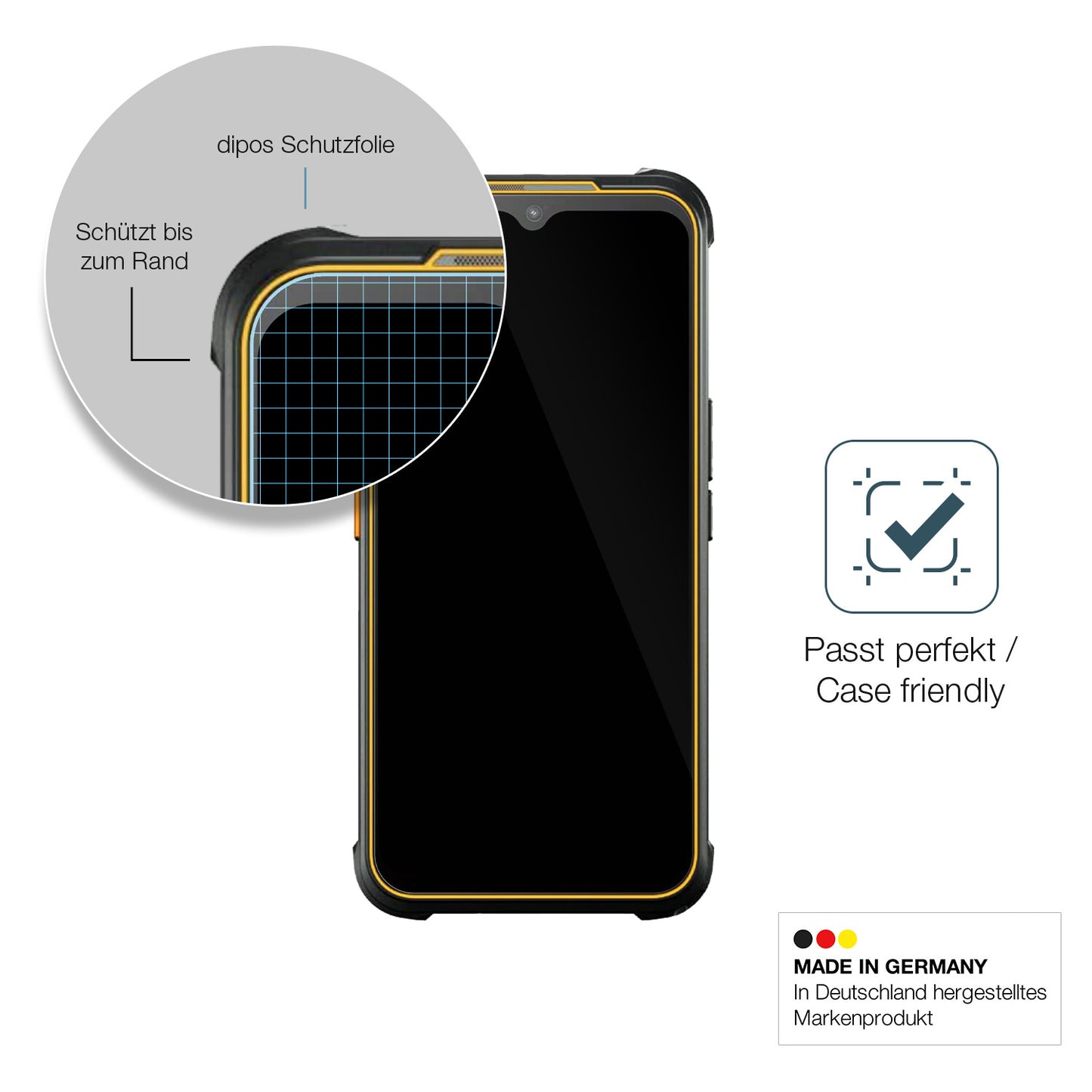Besonders flexibler Displayschutz mit Anti-Shock-Schicht im Materialmix