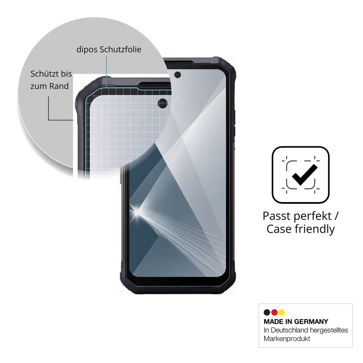 Besonders flexibler Displayschutz mit Anti-Shock-Schicht im Materialmix