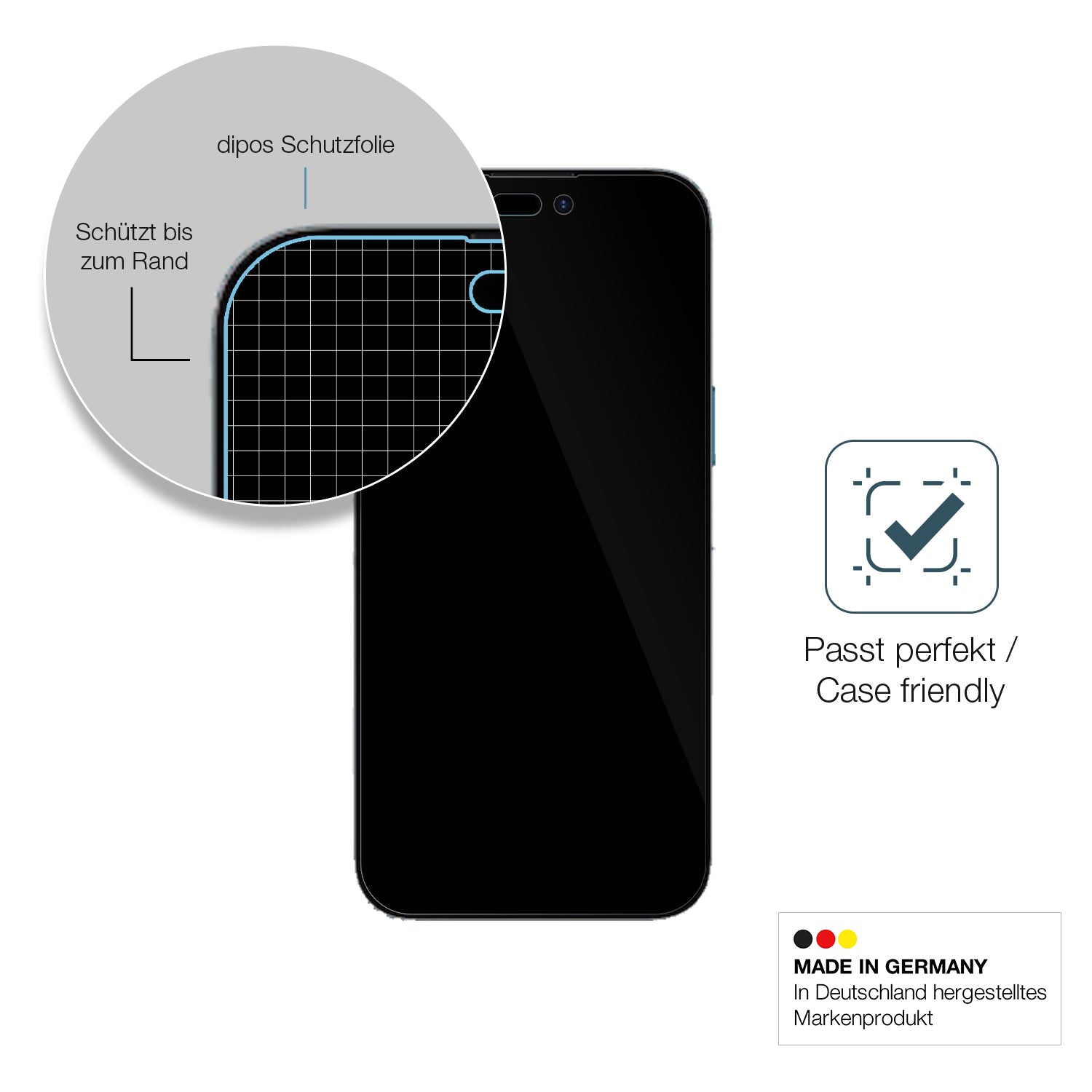 Besonders flexibler Displayschutz mit Anti-Shock-Schicht im Materialmix
