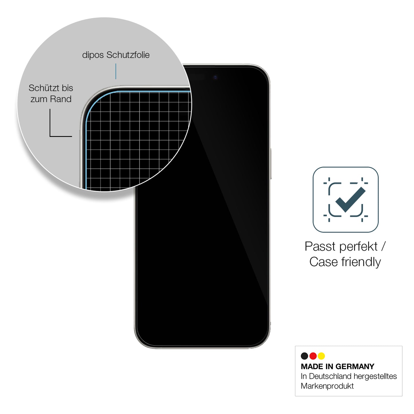 Besonders flexibler Displayschutz mit Anti-Shock-Schicht im Materialmix