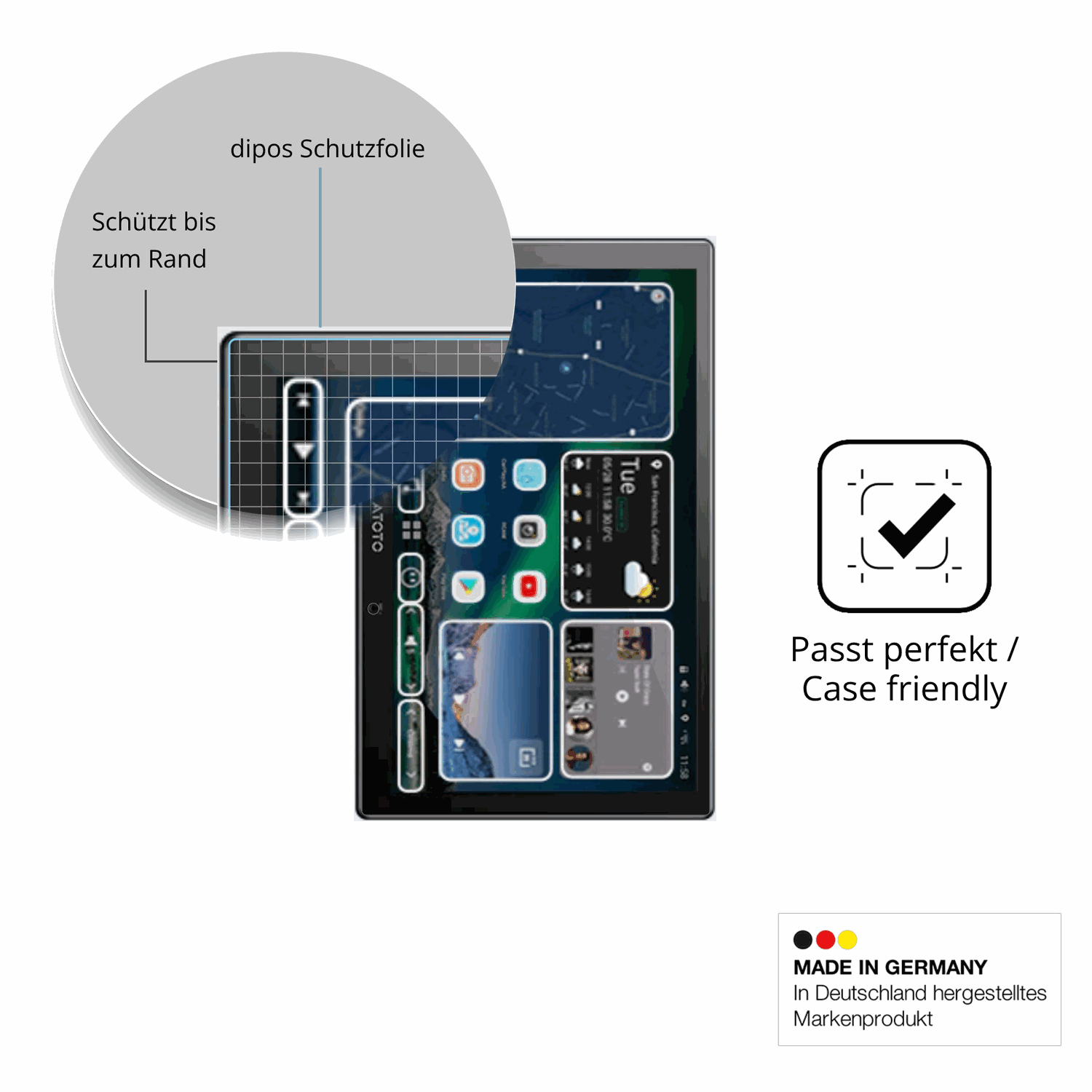 Besonders flexibler Displayschutz mit Anti-Shock-Schicht im Materialmix