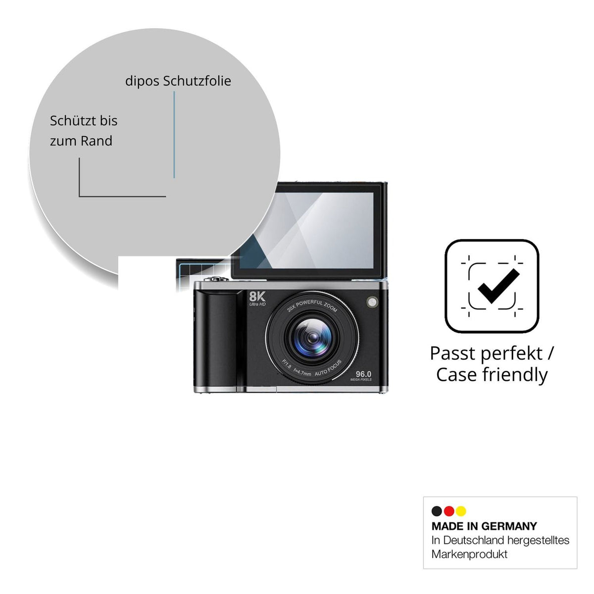 Besonders flexibler Displayschutz mit Anti-Shock-Schicht im Materialmix