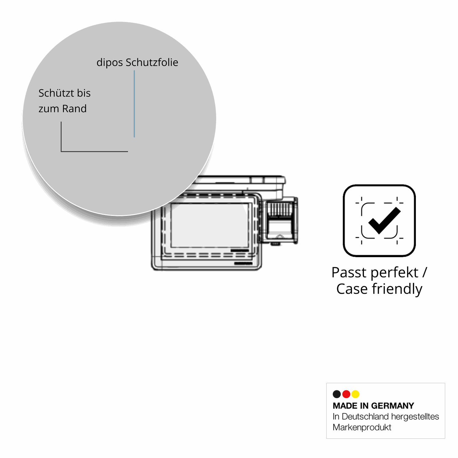 Besonders flexibler Displayschutz mit Anti-Shock-Schicht im Materialmix