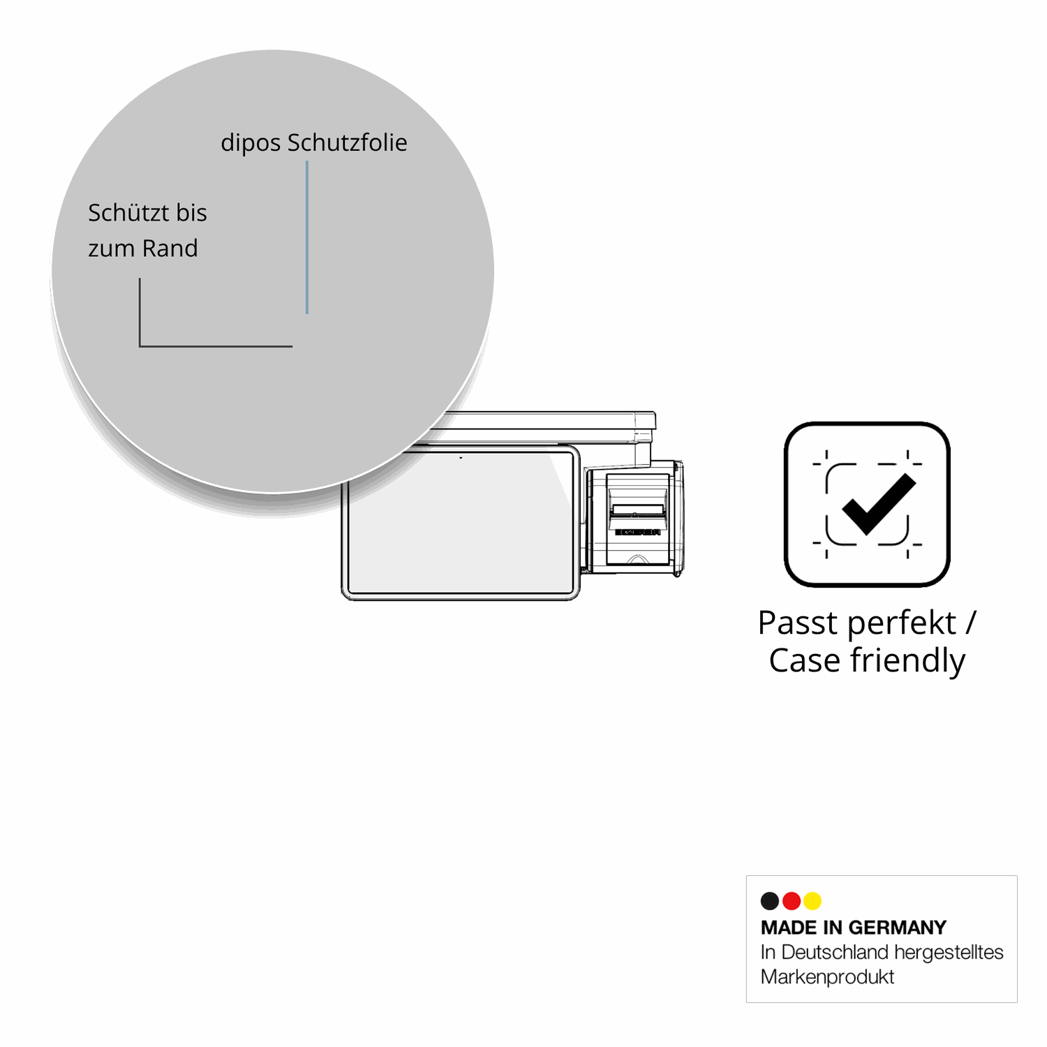 Besonders flexibler Displayschutz mit Anti-Shock-Schicht im Materialmix