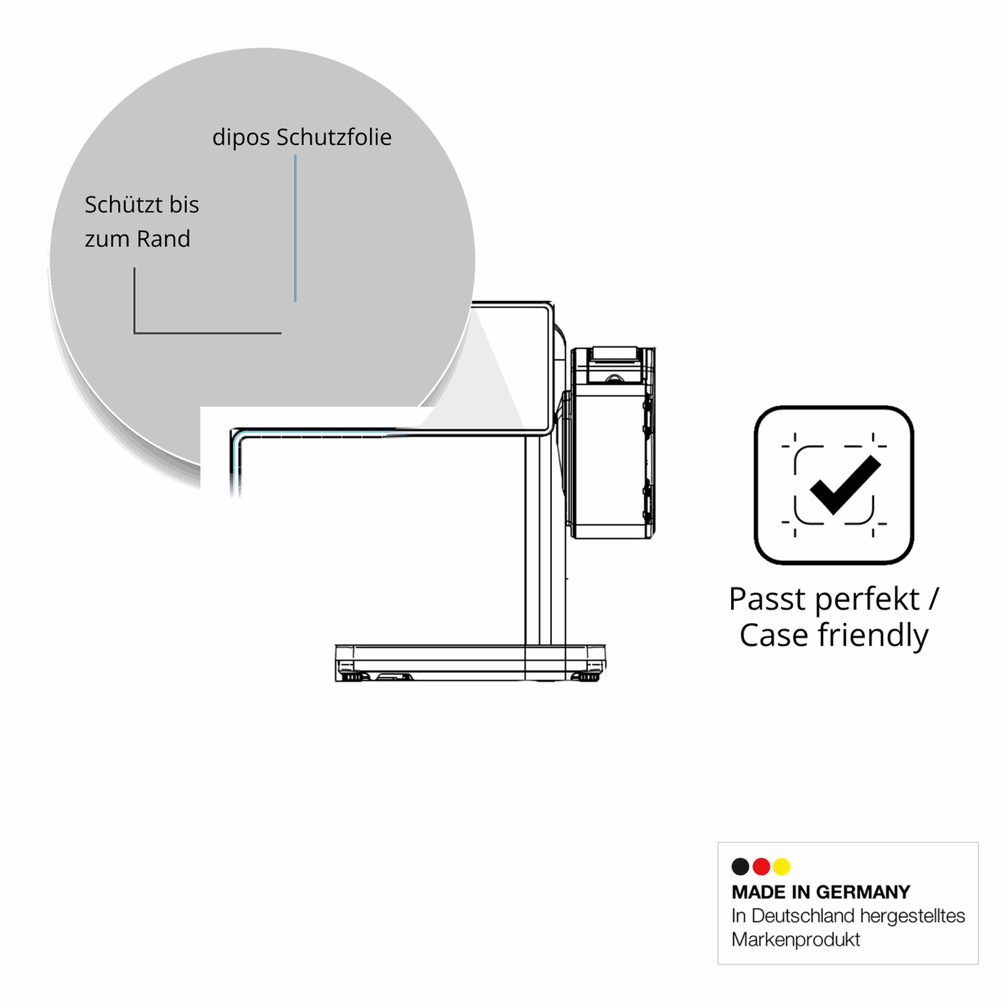 Besonders flexibler Displayschutz mit Anti-Shock-Schicht im Materialmix