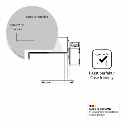 Besonders flexibler Displayschutz mit Anti-Shock-Schicht im Materialmix