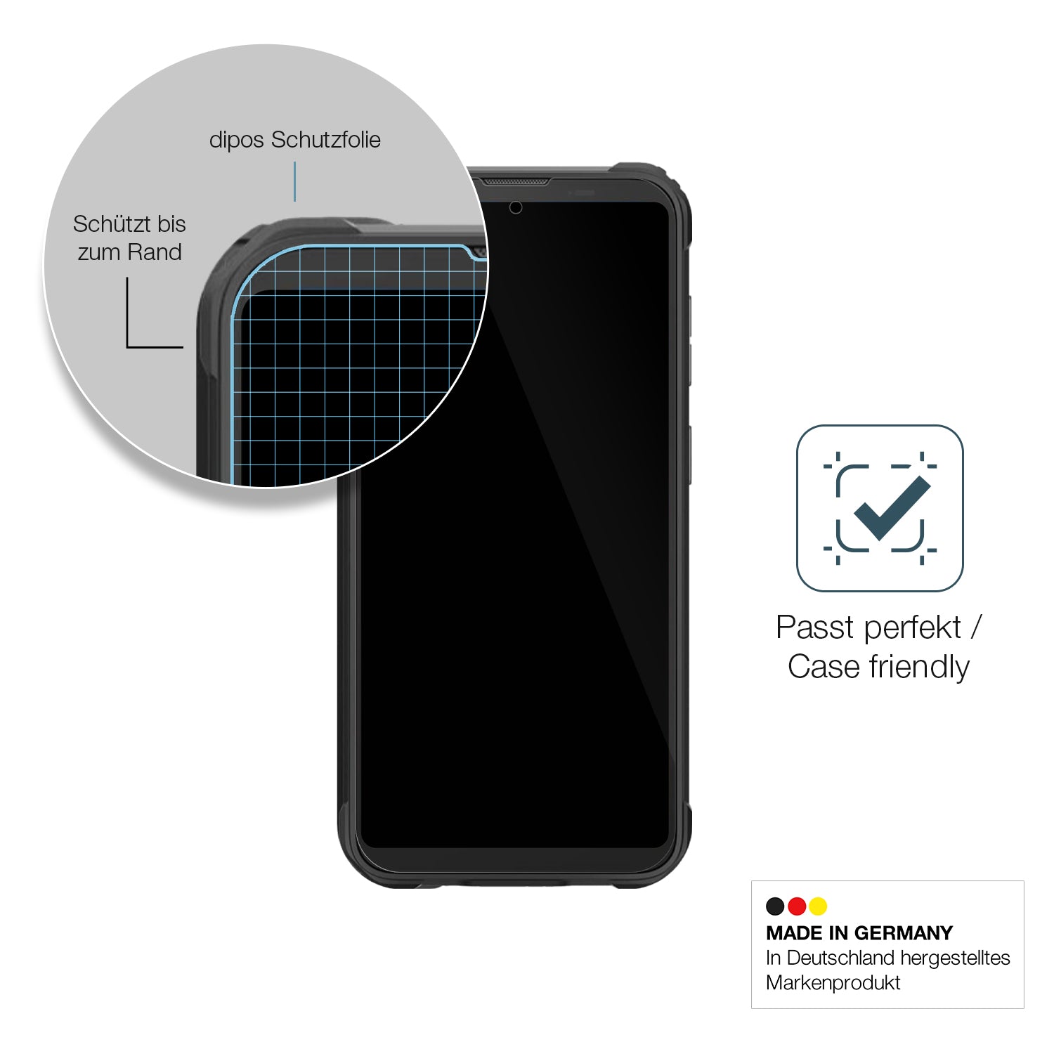 Besonders flexibler Displayschutz mit Anti-Shock-Schicht im Materialmix