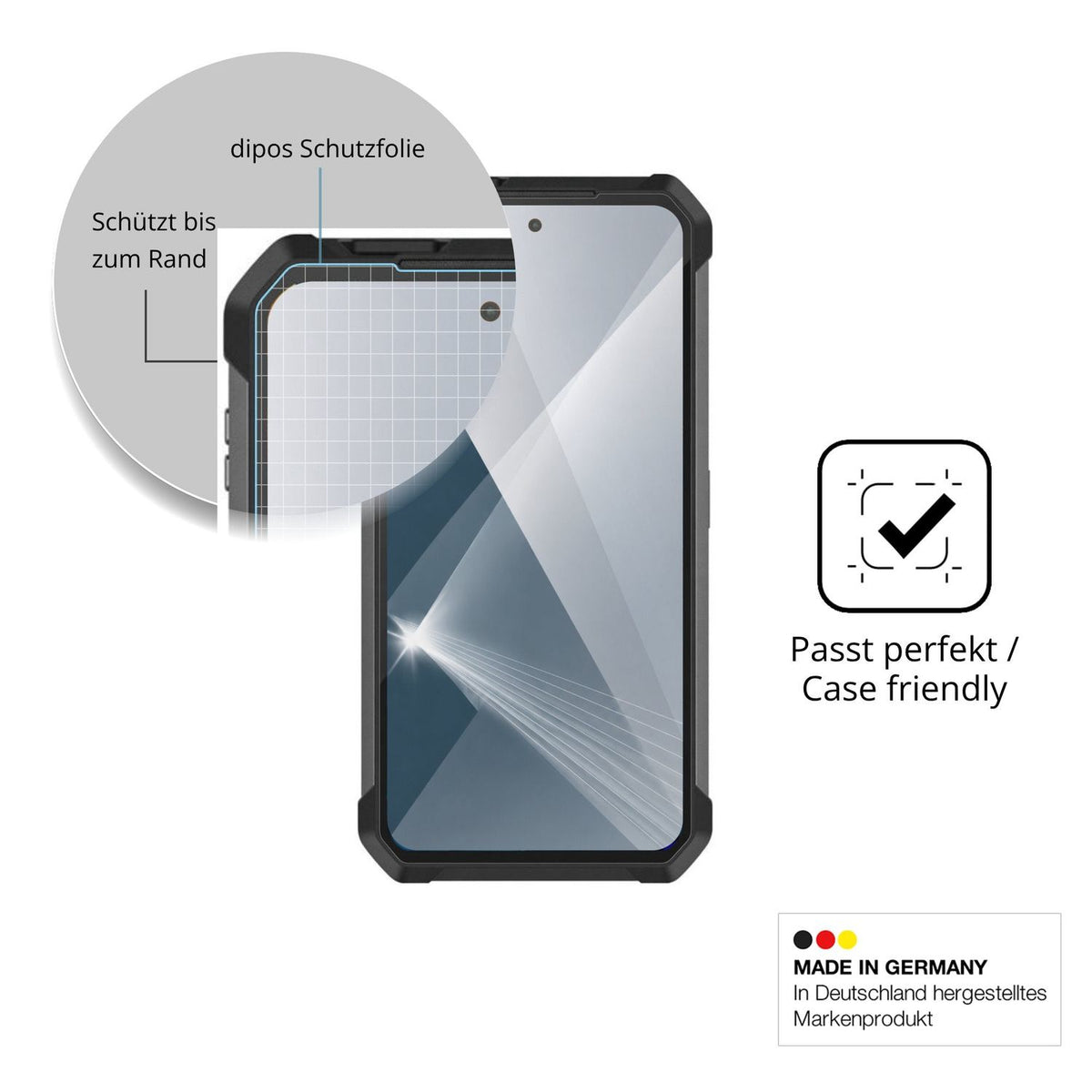Besonders flexibler Displayschutz mit Anti-Shock-Schicht im Materialmix