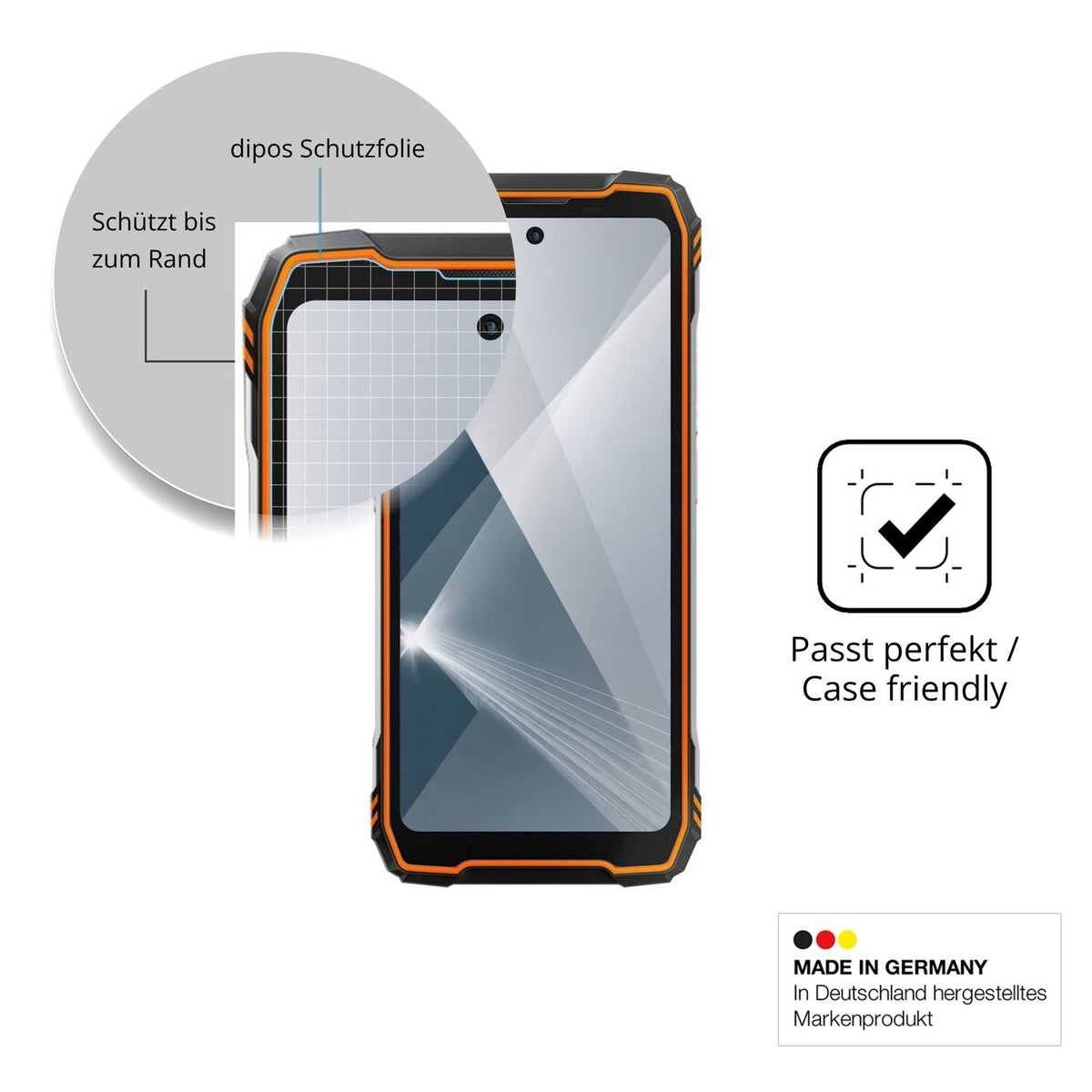 Besonders flexibler Displayschutz mit Anti-Shock-Schicht im Materialmix