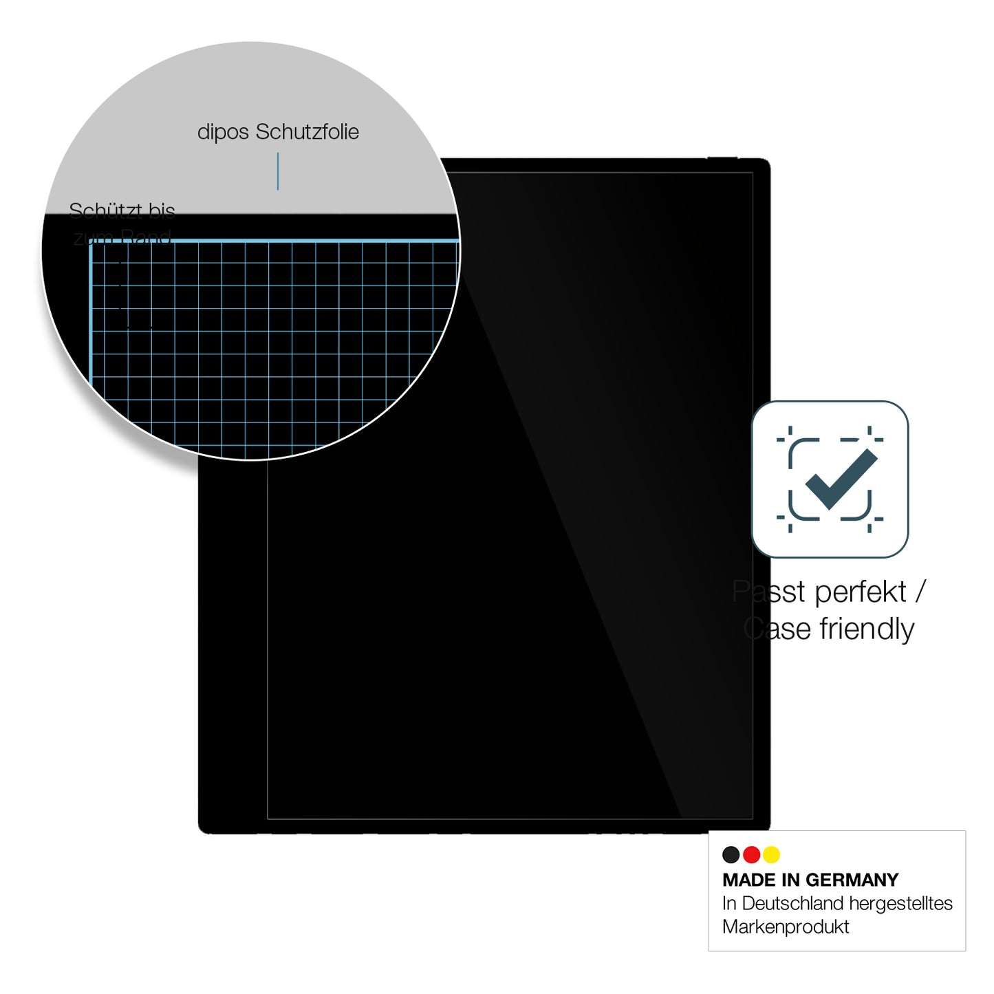 Besonders flexibler Displayschutz mit Anti-Shock-Schicht im Materialmix