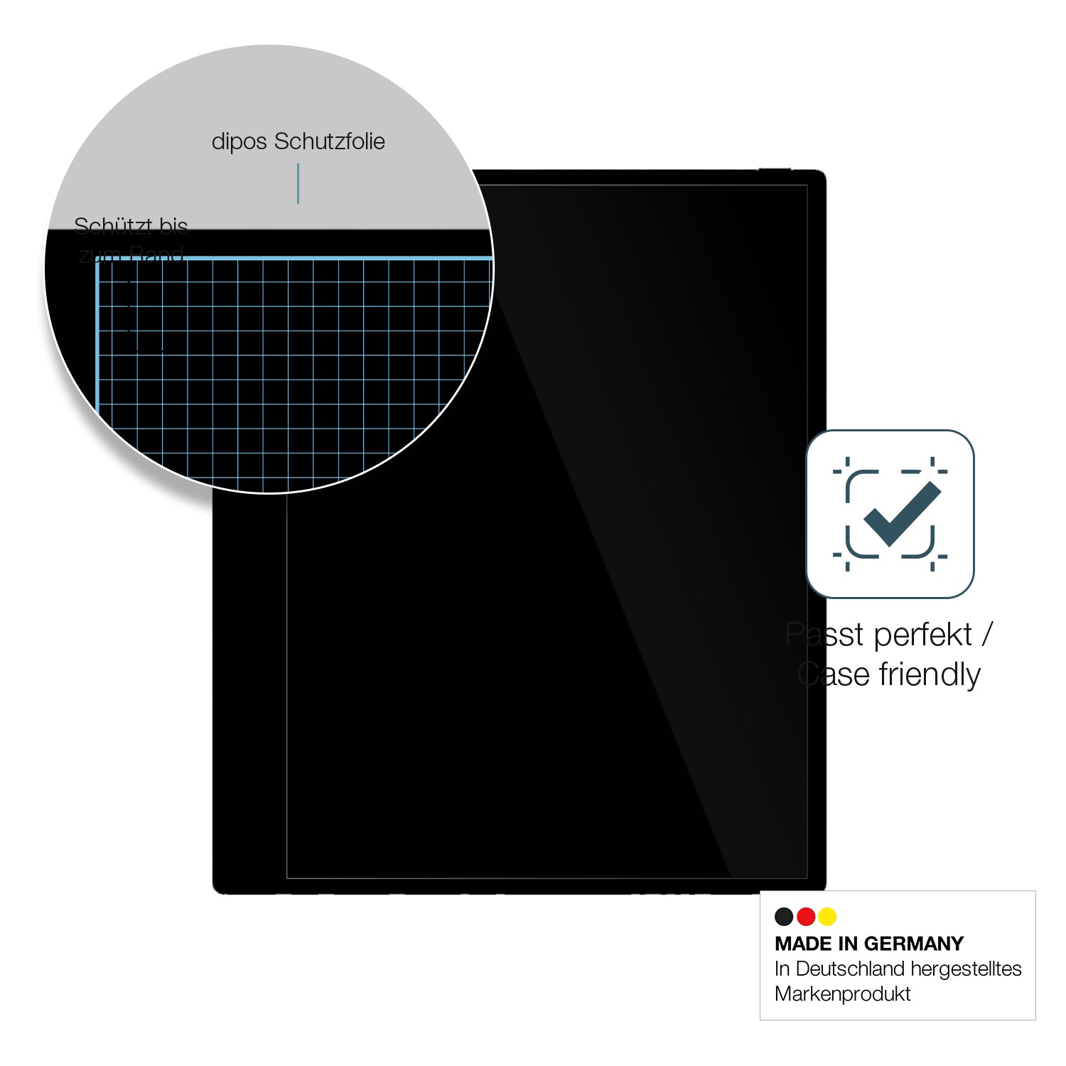 Besonders flexibler Displayschutz mit Anti-Shock-Schicht im Materialmix