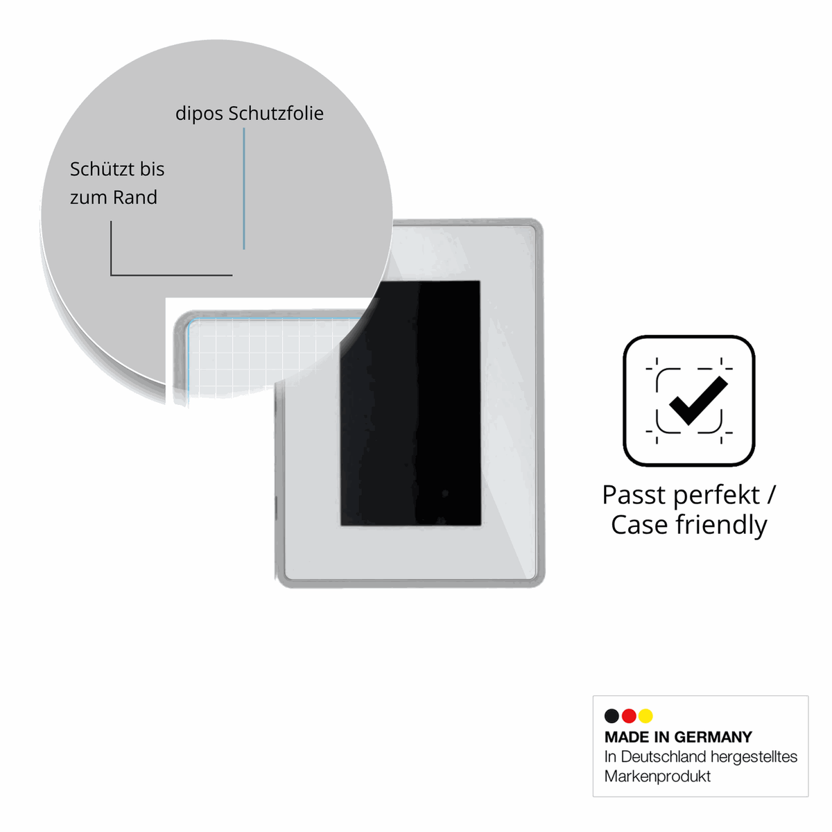 Besonders flexibler Displayschutz mit Anti-Shock-Schicht im Materialmix