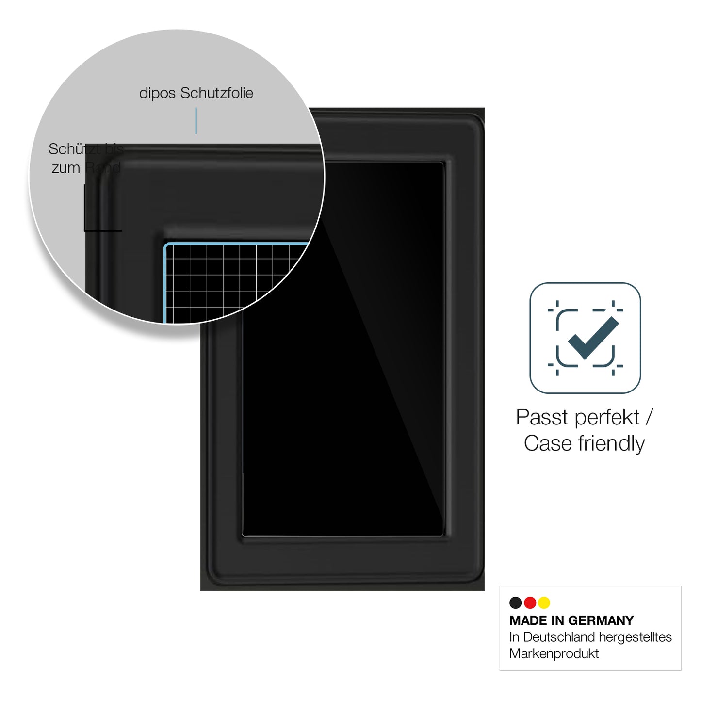 Besonders flexibler Displayschutz mit Anti-Shock-Schicht im Materialmix