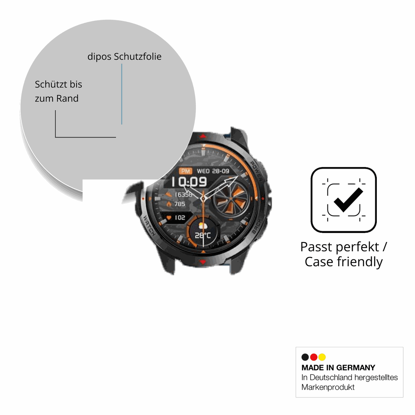 Besonders flexibler Displayschutz mit Anti-Shock-Schicht im Materialmix