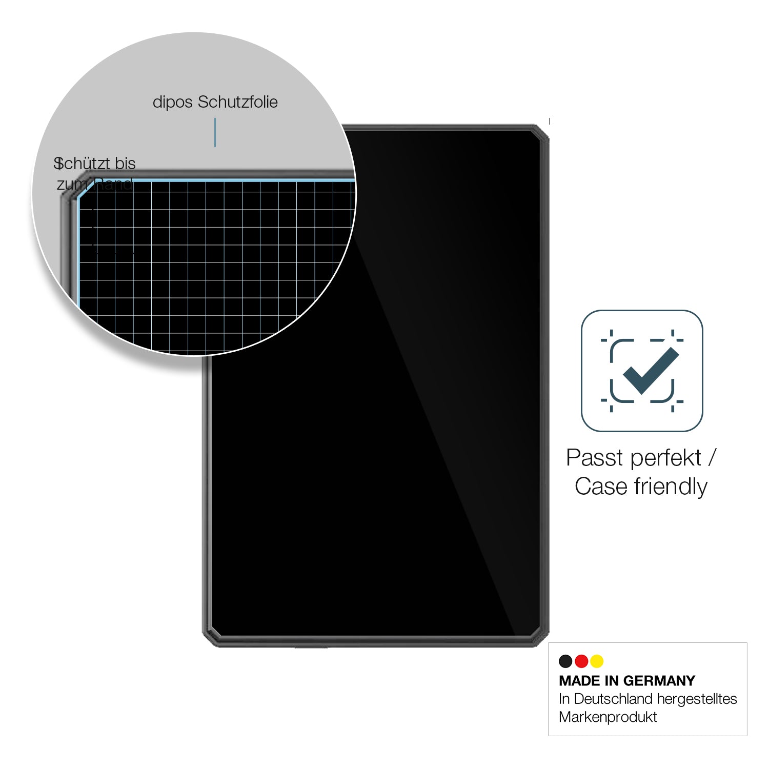 Besonders flexibler Displayschutz mit Anti-Shock-Schicht im Materialmix