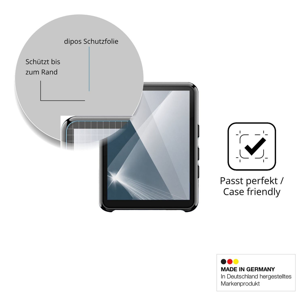 Besonders flexibler Displayschutz mit Anti-Shock-Schicht im Materialmix