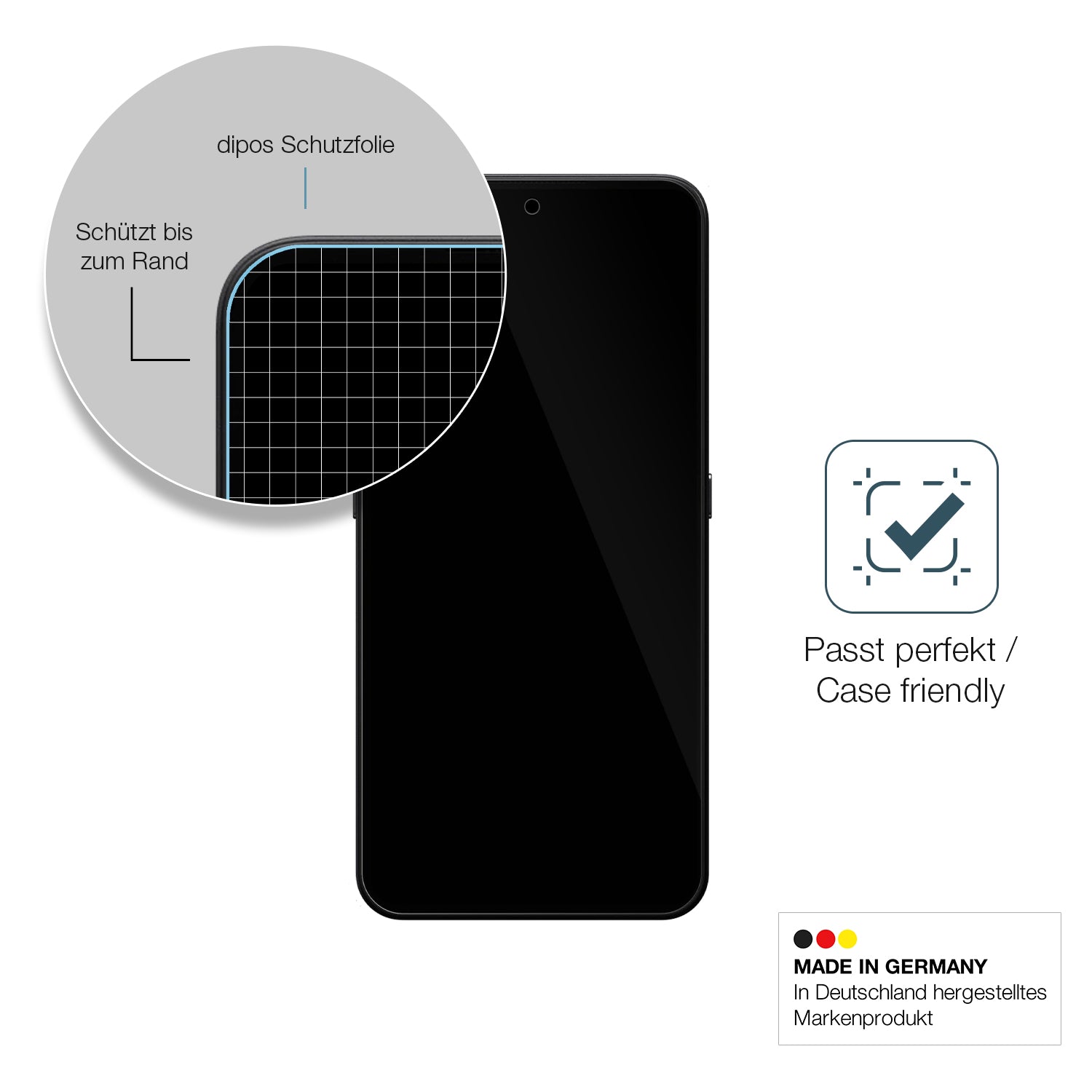 Besonders flexibler Displayschutz mit Anti-Shock-Schicht im Materialmix