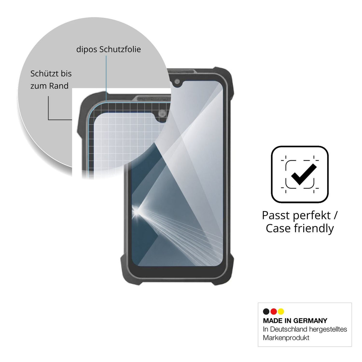 Besonders flexibler Displayschutz mit Anti-Shock-Schicht im Materialmix