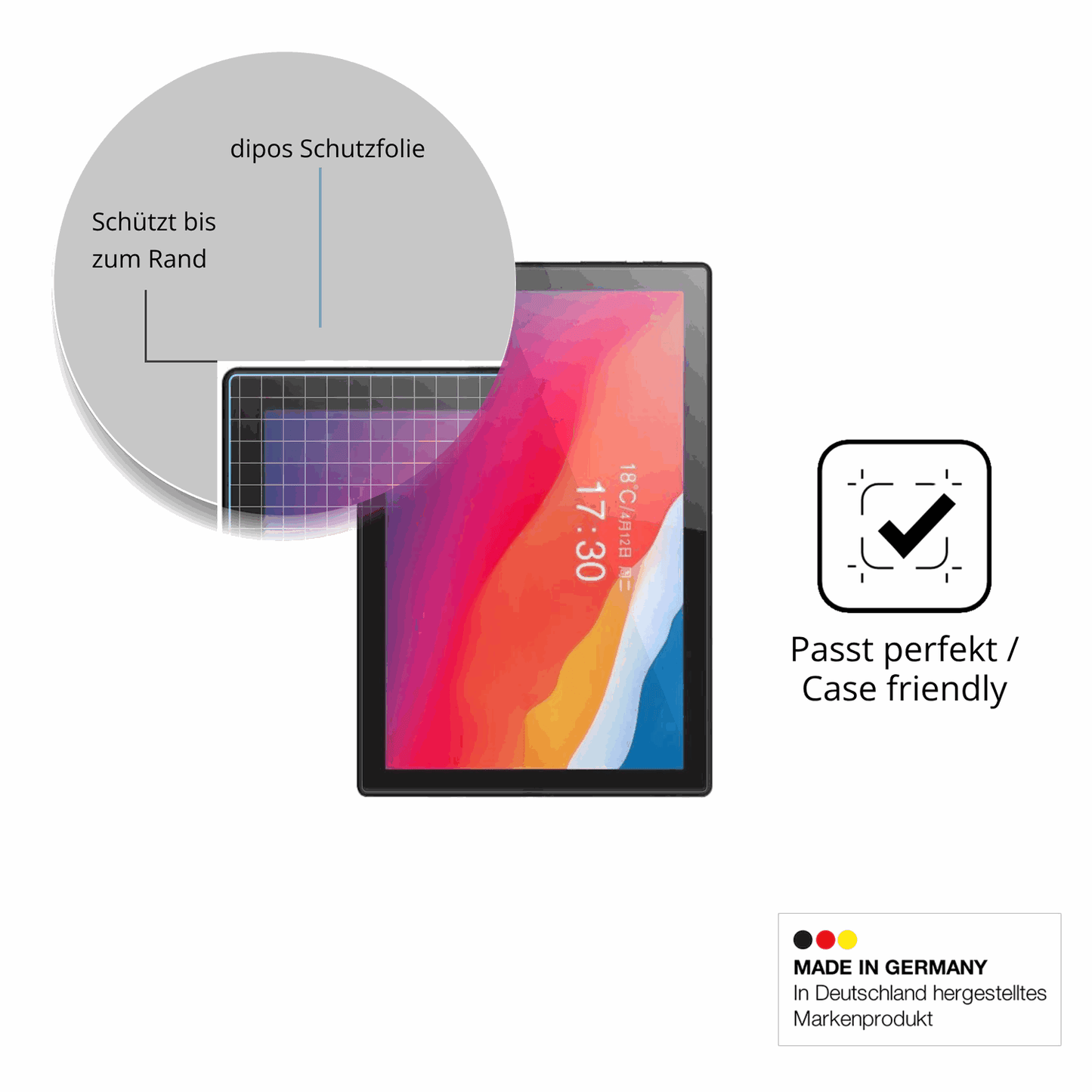Besonders flexibler Displayschutz mit Anti-Shock-Schicht im Materialmix