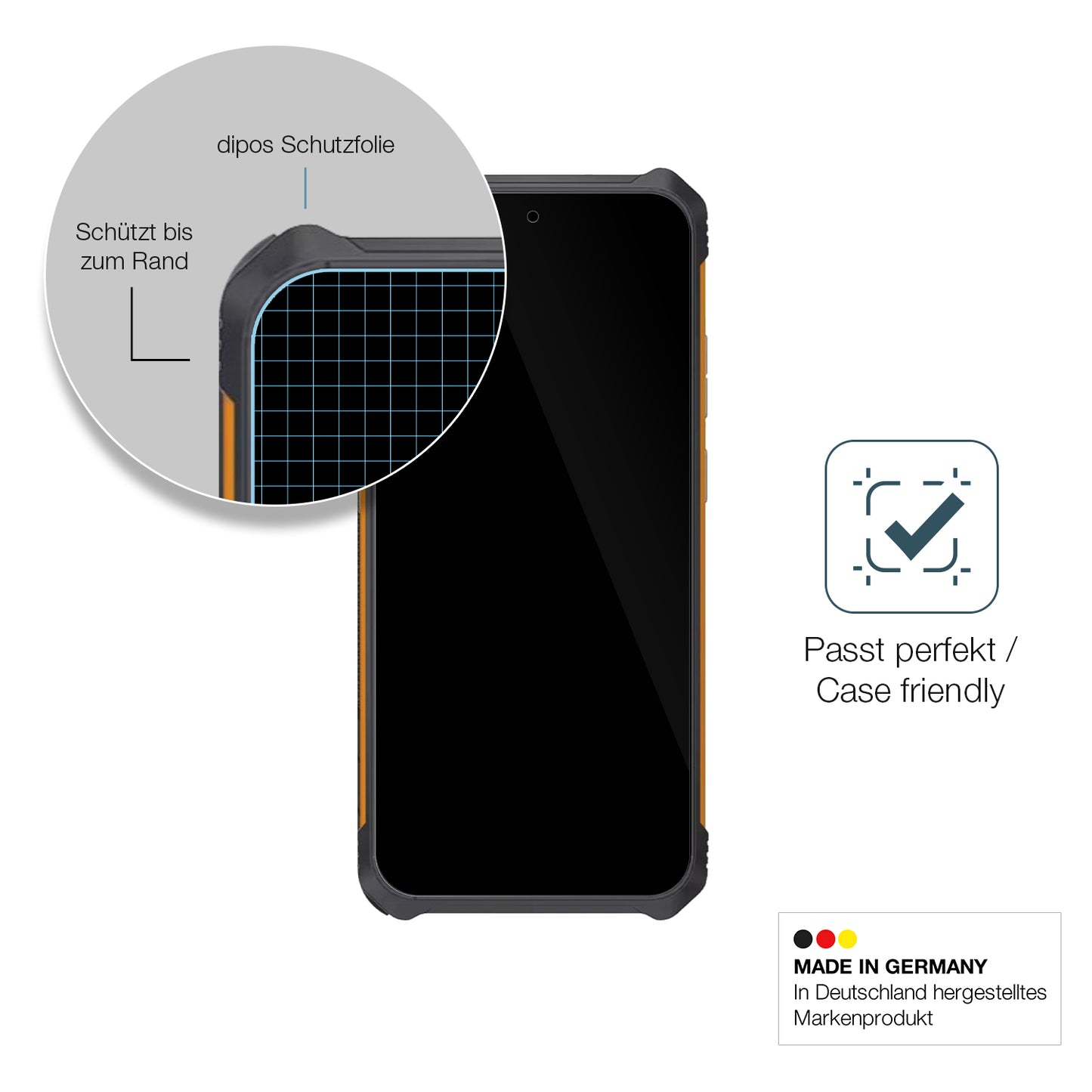 Besonders flexibler Displayschutz mit Anti-Shock-Schicht im Materialmix