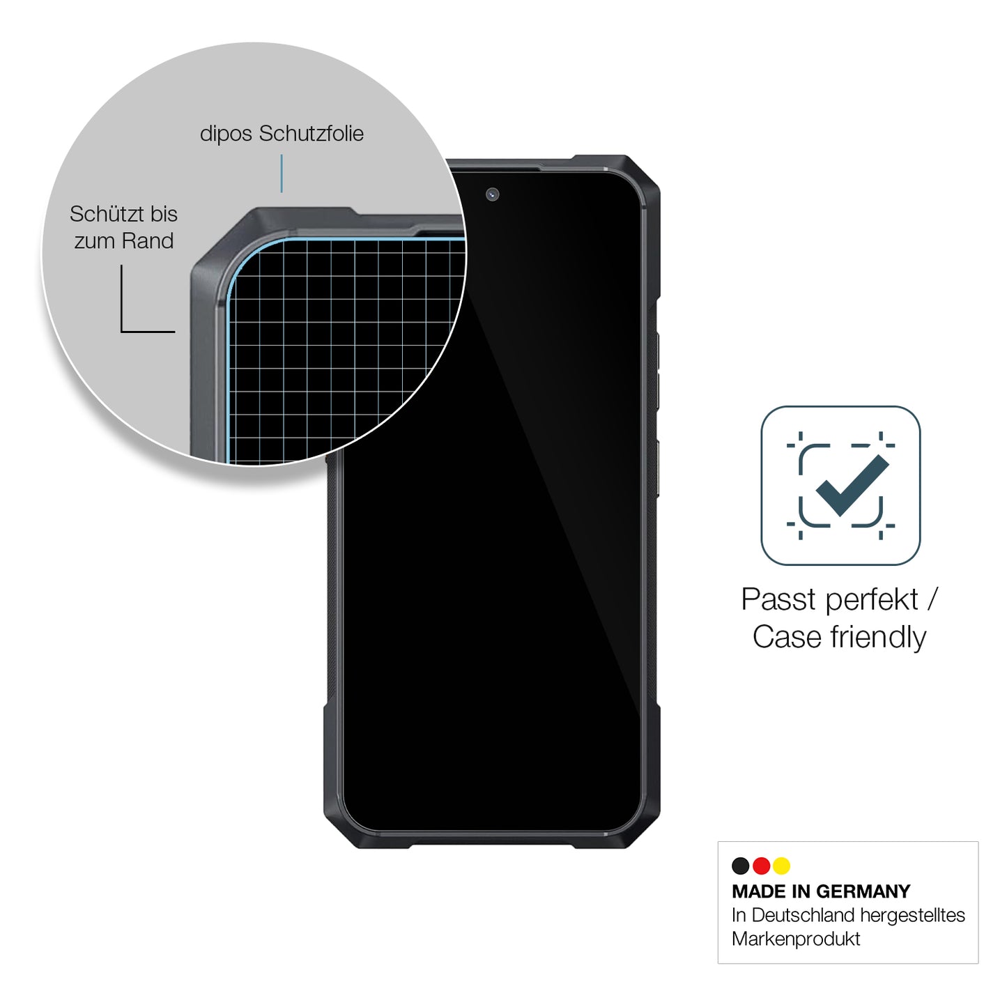 Besonders flexibler Displayschutz mit Anti-Shock-Schicht im Materialmix