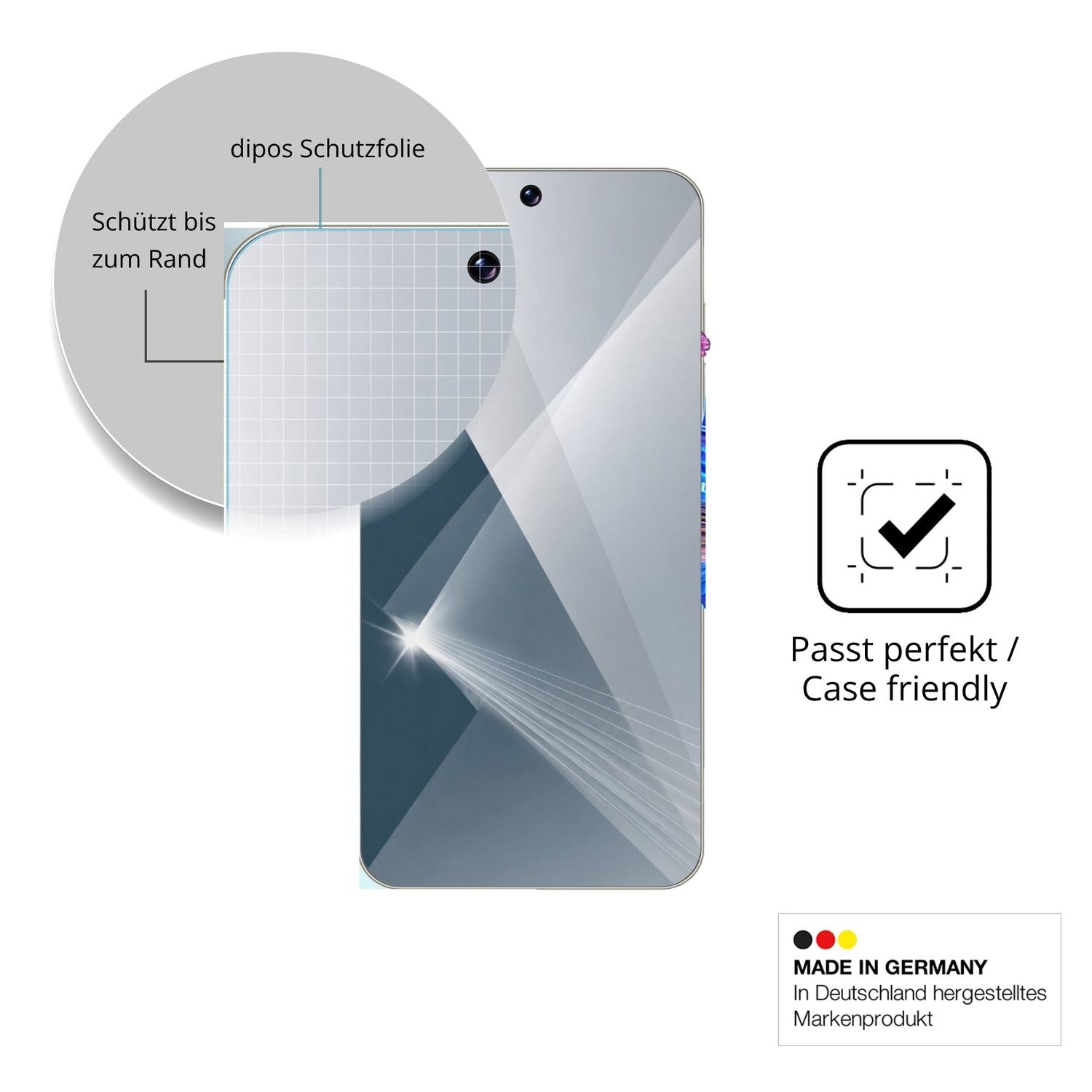 Besonders flexibler Displayschutz mit Anti-Shock-Schicht im Materialmix