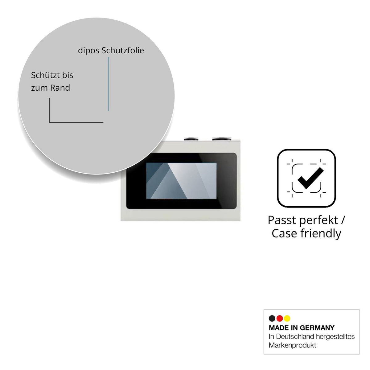 Besonders flexibler Displayschutz mit Anti-Shock-Schicht im Materialmix