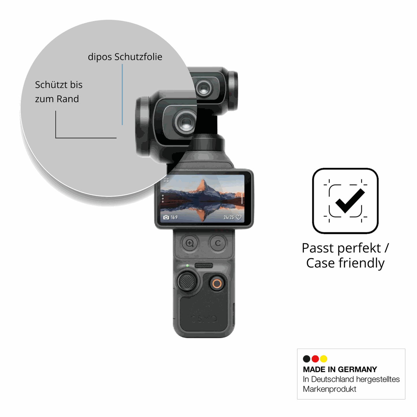 Besonders flexibler Displayschutz mit Anti-Shock-Schicht im Materialmix
