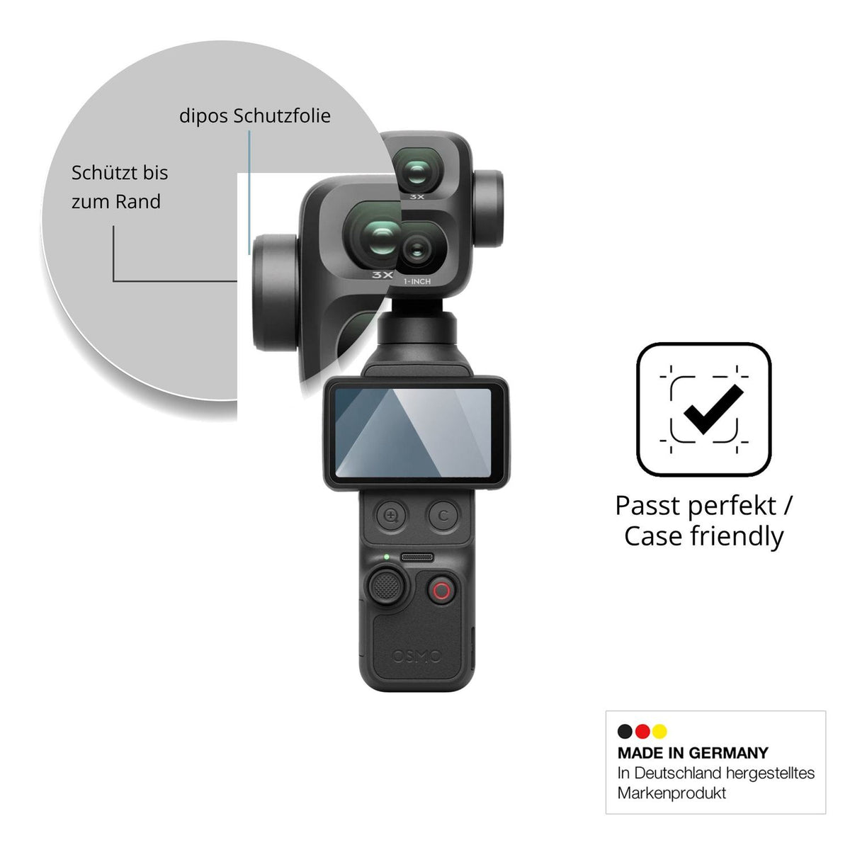 Besonders flexibler Displayschutz mit Anti-Shock-Schicht im Materialmix